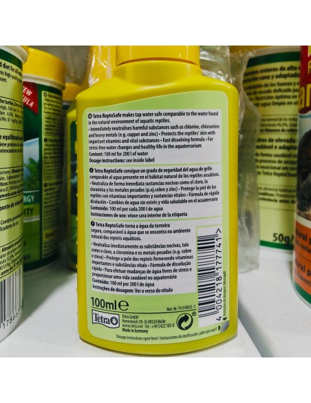 TETRAREPTOSAFE 100 ML. Acondicionador Agua