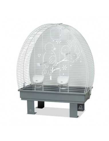JAULA PAJARO 672 BLANCA CON SOPORTE