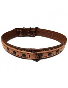 COLLAR CUERO DOBLE 25X550 NAT/MARRON