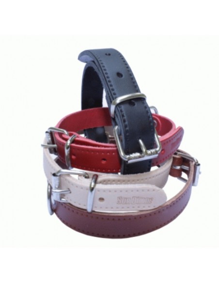 COLLAR CUERO LISO 35X650MM.ROJO