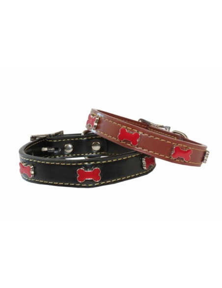 COLLAR ADORNO HUESO RED 20X400MM NEGRO