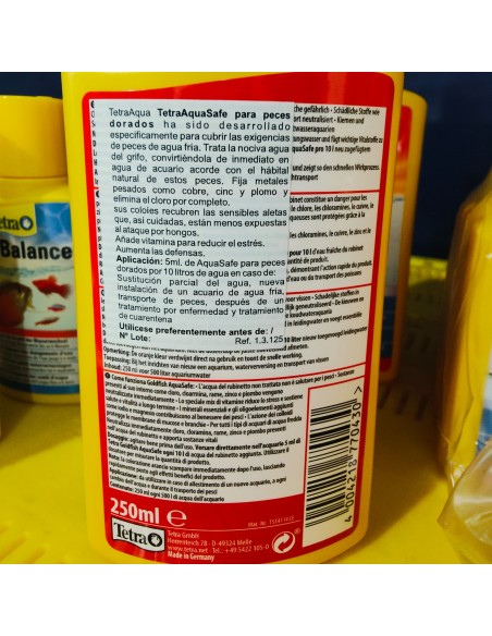TETRA GOLDFISH AQUASAFE 250 ML. TETRA GOLDFISH AQUASAFE 250 ML.