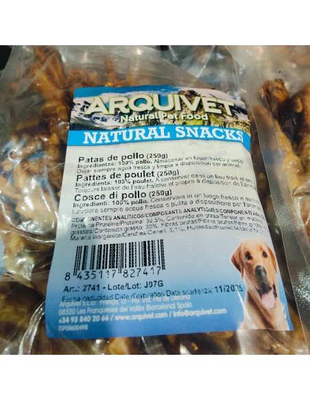 PATAS DE POLLO NATURALES 250gr.Arquivet PATAS DE POLLO NATURALES 250gr.Arquivet
