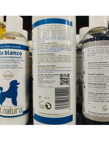 CHAMPU PELO BLANCO 750ml. PETNATURA