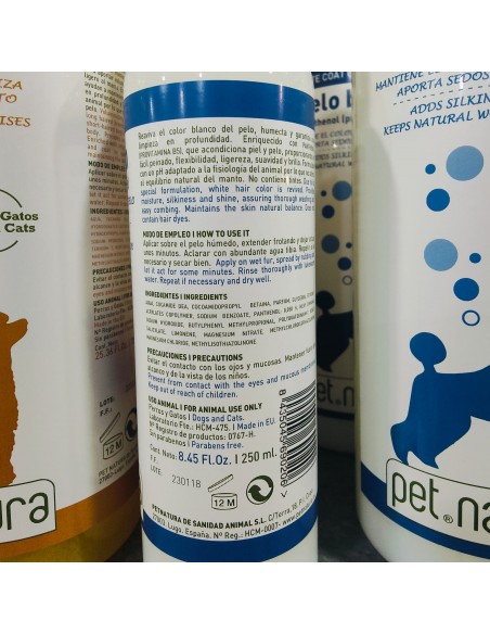 CHAMPU PELO BLANCO 750ml. PETNATURA