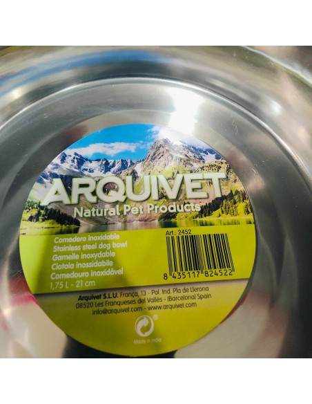 COMEDERO ACERO INOX.Nº2 0,75Lt /16cm. COMEDERO ACERO INOX.Nº2 0,75Lt /16cm.
