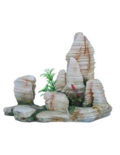 DECORACION ROCA CON PLANTA 23x12x17cm.