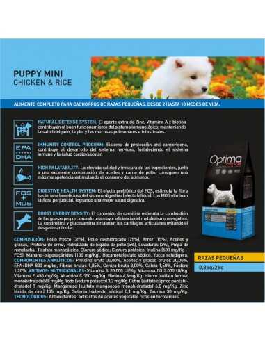 OPTIMA NOVA PUPPY MINI POLLO ARROZ 2 KG.