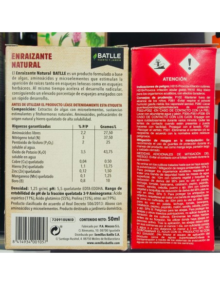HORMONAS ENRAIZANTES Caja 50 ml.