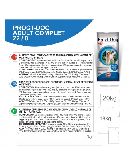 PROCT-DOG ADULT COMPLET 20 KG.