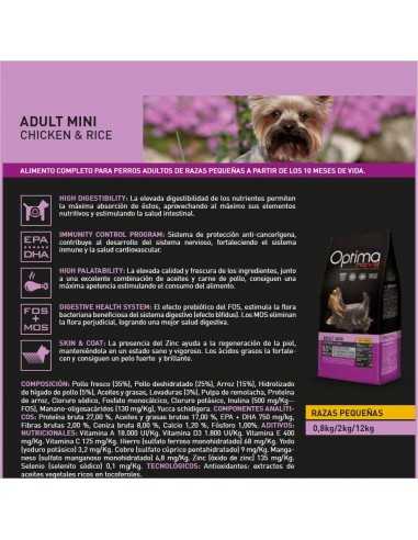 OPTIMA NOVA ADULT MINI POLLO ARROZ 12 KG.