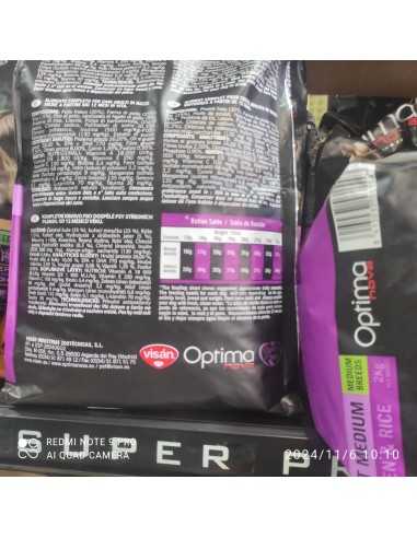 OPTIMA NOVA ADULT MEDIUM POLLO ARROZ 2 KG.