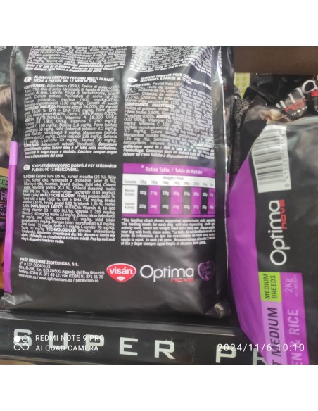 OPTIMA NOVA ADULT MEDIUM POLLO ARROZ 2 KG. OPTIMA NOVA ADULT MEDIUM POLLO ARROZ 2 KG.