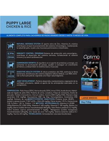 OPTIMA NOVA PUPPY LARGE POLLO ARROZ 12 KG.