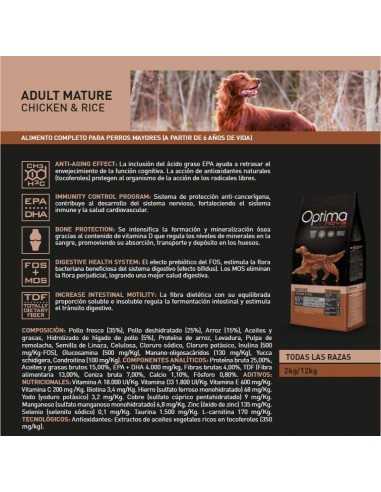 OPTIMA NOVA ADULT MATURE POLLO ARROZ 2 KG.