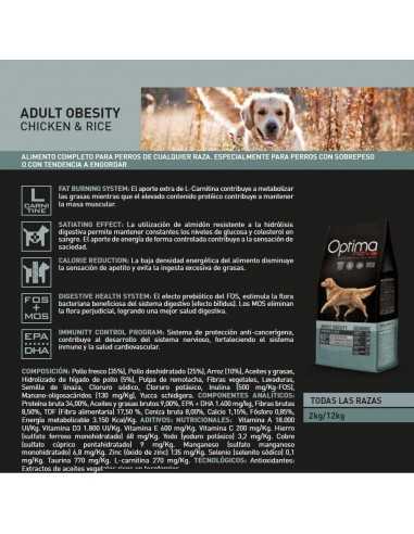 OPTIMA NOVA OBESITY POLLO ARROZ 2 KG.
