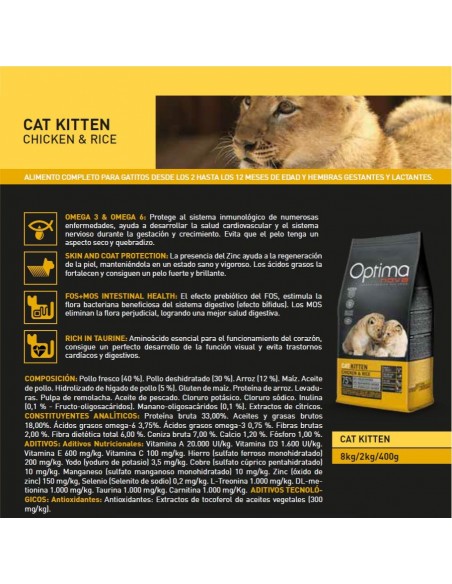 OPTIMA NOVA CAT KITTEN 8 KG.