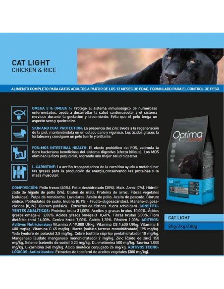 OPTIMA NOVA CAT LIGHT 8 KG. OPTIMA NOVA CAT LIGHT 8 KG.
