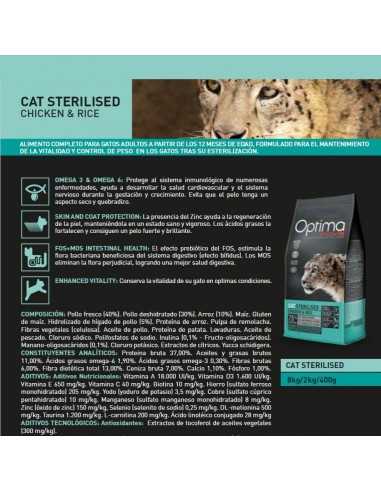 OPTIMA NOVA CAT STERILISED 2 KG.