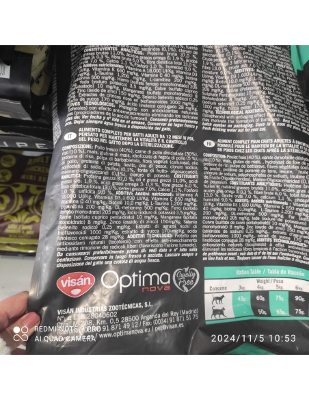 OPTIMA NOVA CAT STERILISED 2 KG.