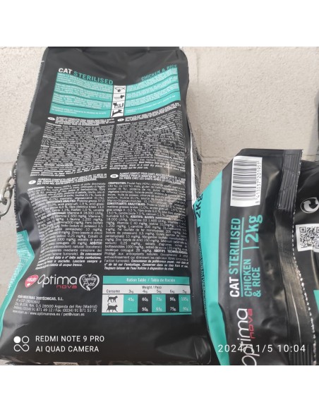OPTIMA NOVA CAT STERILISED 8 KG. OPTIMA NOVA CAT STERILISED 8 KG.