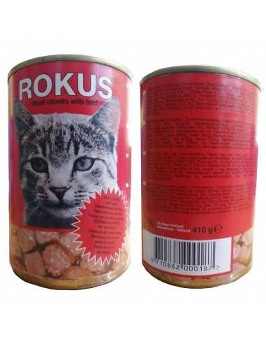 LATA GATOS 410 GR.TERNERA ROKUS