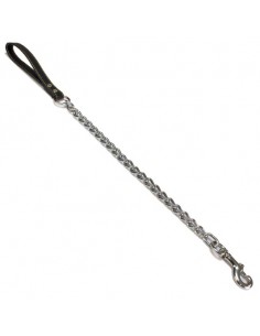 RAMAL METAL Y PIEL NEGRO 2x1000 mm.