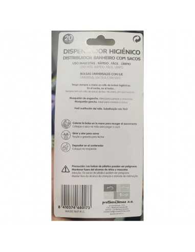 DISPENSADOR HIGIENICO 20 BOLSAS. PAW
