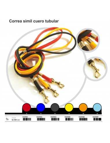 CORREA SIMIL CUERO TUBULAR 8X1000MM.ROJO