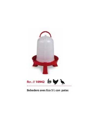 BEBEDERO POLLITO ECO 5 LTS,CON PATAS.ROJO