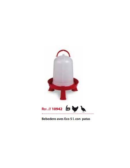 BEBEDERO POLLITO ECO 5 LTS,CON PATAS.ROJO