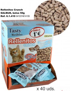 RELLENITO CRUNCH CAT SALMON BOLSA 50GR. C/40 BOLSAS
