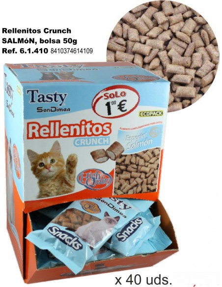 RELLENITO CRUNCH CAT SALMON BOLSA 50GR. C/40 BOLSAS