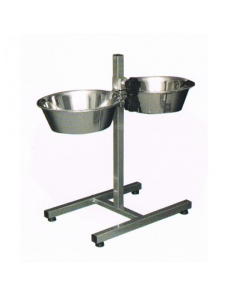 SOPORTE INOX.2 COMEDEROS 1,8 LTS.