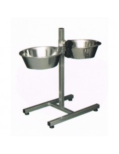 SOPORTE INOX.2 COMEDEROS 2,8 LTS.
