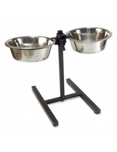SOPORTE INOX.2 COMEDEROS 2,8 LTS.