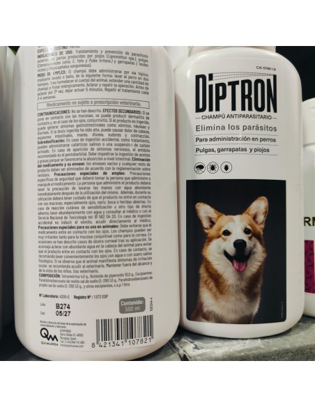 DIPTRON CHAMPU ANTIPARASITARIO 500 ML.