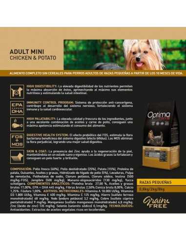 OPTIMA NOVA ADULT MINI CHICKEN POTATO 8 KG.