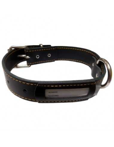 COLLAR CUERO BUZON NEGRO 50x3cm