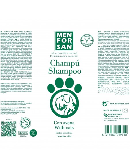 MENFORSAN CHAMPU NATURAL CON AVENA 300 ML.