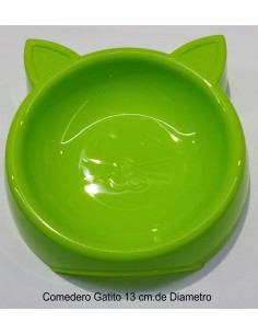 COMEDERO GATITOS 13CM.DIAMETRO. VERDE