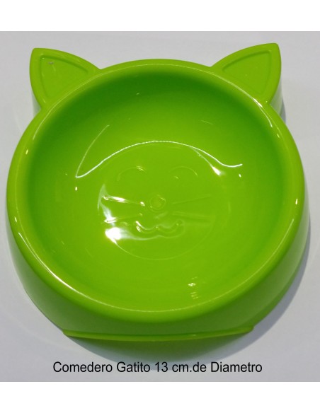 COMEDERO GATITOS 13CM.DIAMETRO. VERDE
