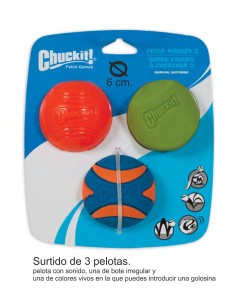 CHUCKIT SURTIDO PELOTAS 3PACK