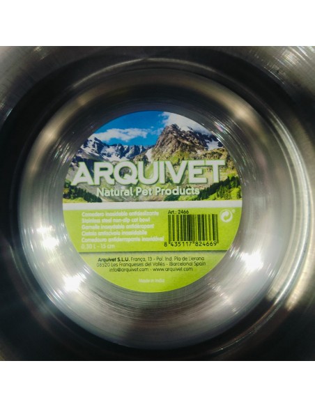 COMEDERO ACERO INOX.ANTIDESLIZANTE 15cm./ 0,3Lts.