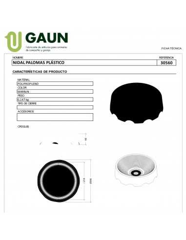 NIDO PALOMAS DE PLASTICO.GAUN