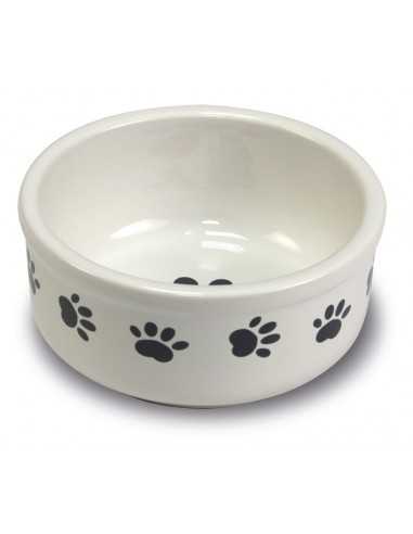 COMEDERO CERAMICA HUELLAS 15 cm.