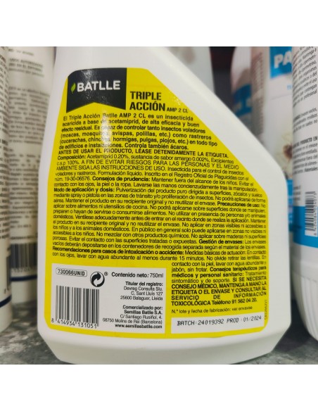 TRIPLE ACCION (Insectos) 750 ml. Batlle TRIPLE ACCION (Insectos) 750 ml. Batlle
