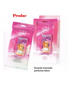 GUANTE HUMEDO PARA MASCOTAS.6 Und.Talco