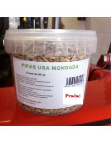 PIPAS PELADAS 500 GRAMOS. TARRINA PRODAC