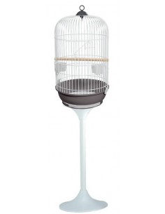 JAULA COTORRA 810 BLANCA CON PIE 40